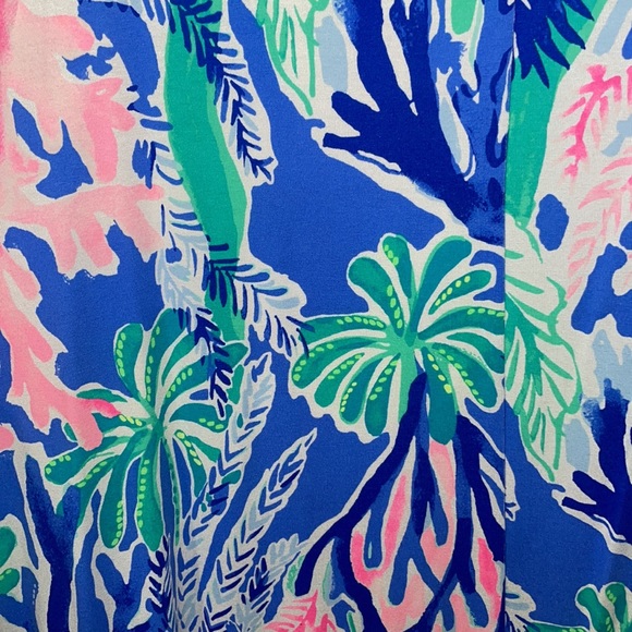 NWOT Lilly Pulitzer Esmeralda Jet Stream Blue Floral Ruffle Sleeve Shift Dress - Picture 6 of 12